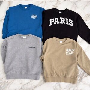 ZARA Boys Sweatshirt Bundle 8–10 Paris Graphic Crewneck School Wardrobe 4 shirts